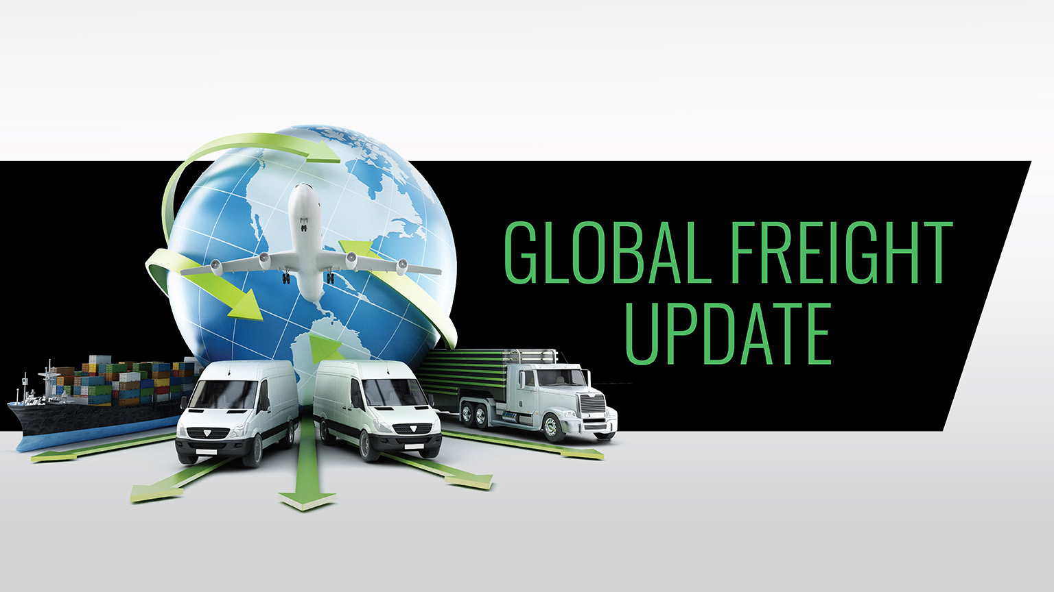 freight trucks and a globe