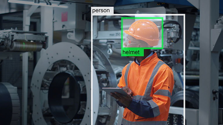 AI identification of factory worker